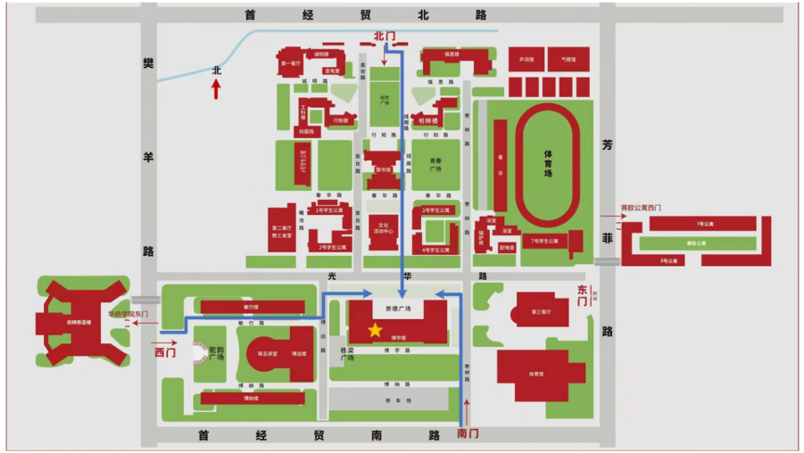 学校地址、考场位置及进校路线示意图.png